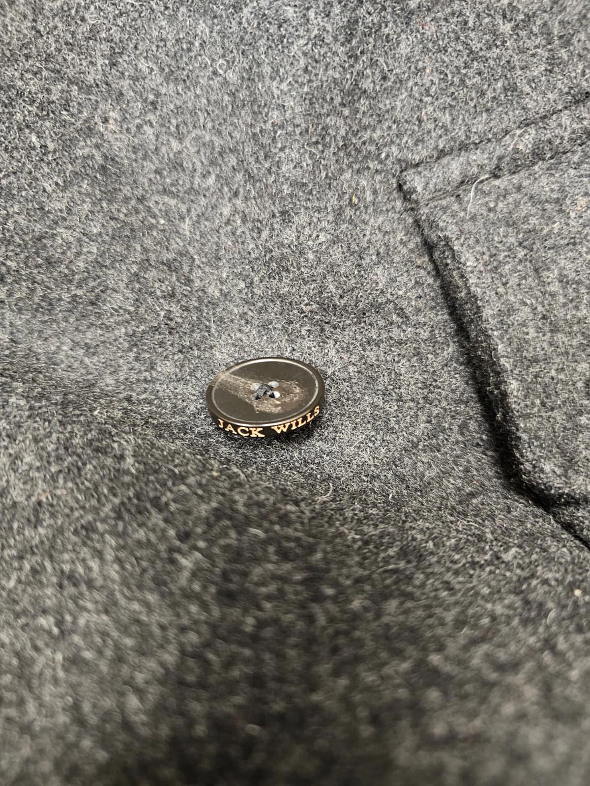 Jack Wills Womens Button Up Wool Blend Pea Coat Style Jacket/Coat - UK 12 - Grey