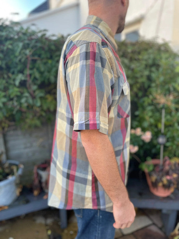 Vintage Saddle King Western By Farmer/Cowboy Short Sleeve Shirt - XL/Extra Large