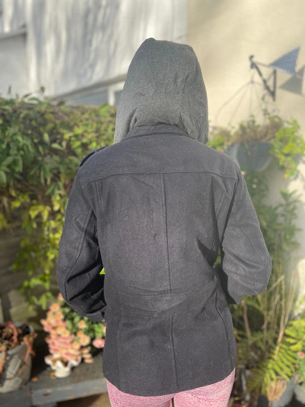 Levi's Unisex Hooded Black Heavy Weight Jacket - S/Small