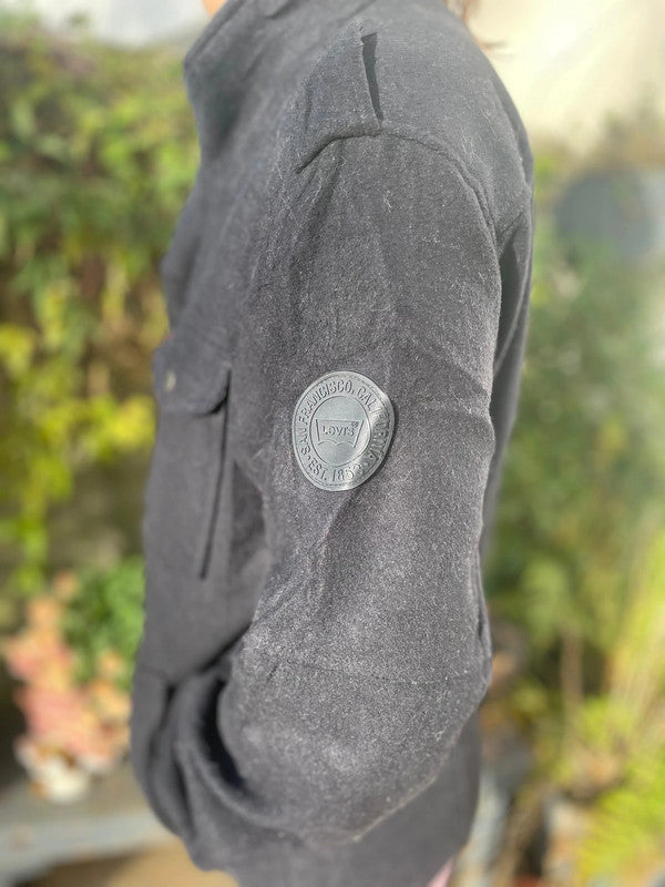 Levi's Unisex Hooded Black Heavy Weight Jacket - S/Small