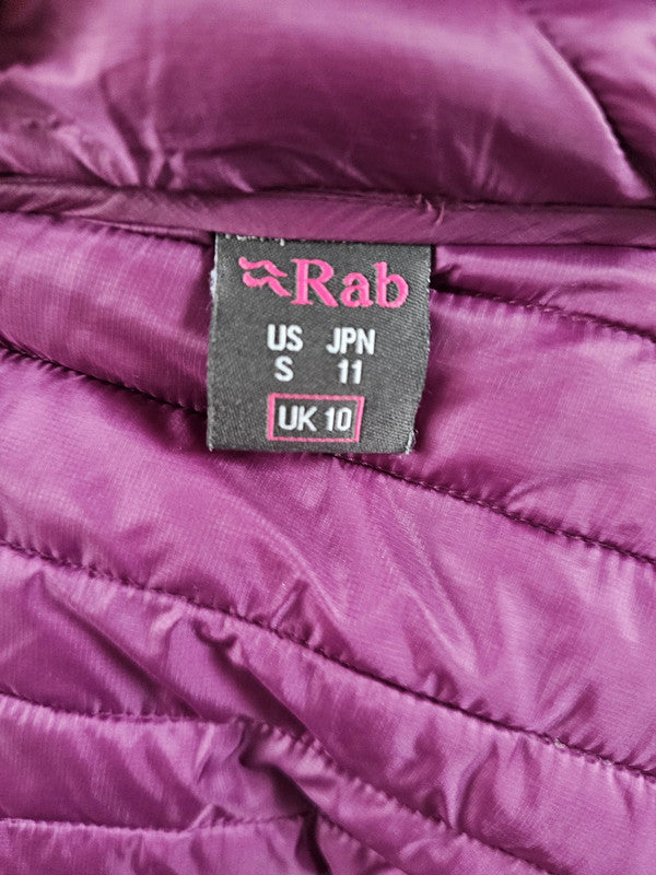 Womens Rab Lightweight Purple Puffer Hiking/Casual Jacket - 10