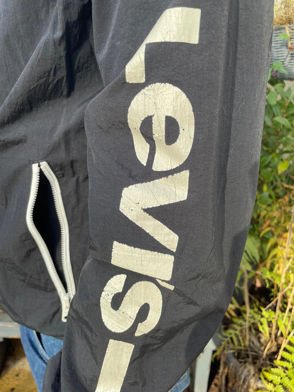 Levi's Mens Casual Black Full Zip Hooded Windbreaker Jacket - M/Medium