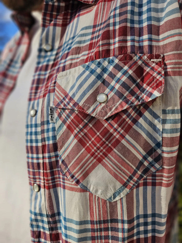 Levi's Long Sleeve Multicolour Check Checkered Shirt - M/Medium