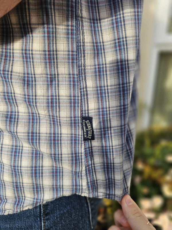 Levi's Signature Range Smart Casual Short Sleeved Check Checked Shirt - L/Large