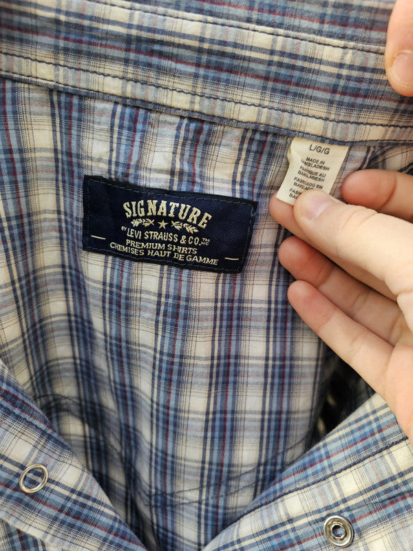 Levi's Short Sleeve Multicolour Check Checkered Shirt - L/Large