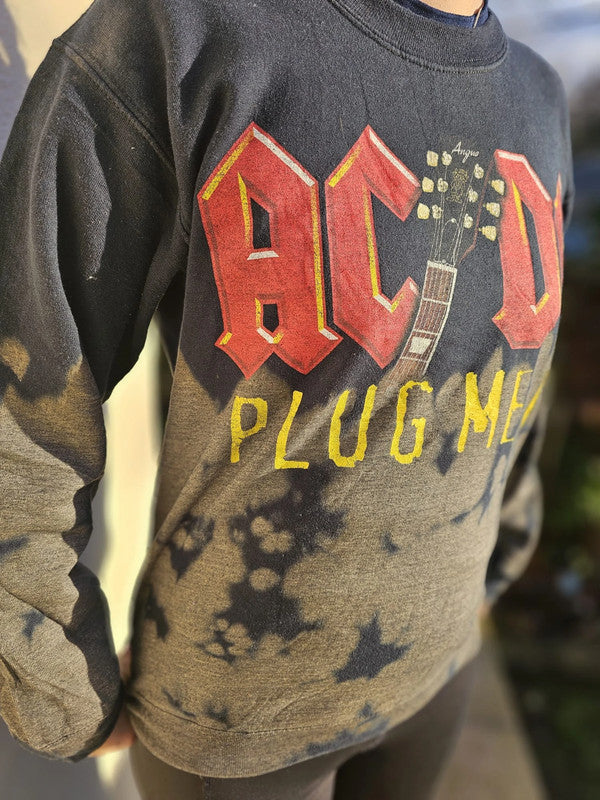 ACDC 'Plug Me In' Pullover Sweatshirt/Jumper - S/Small