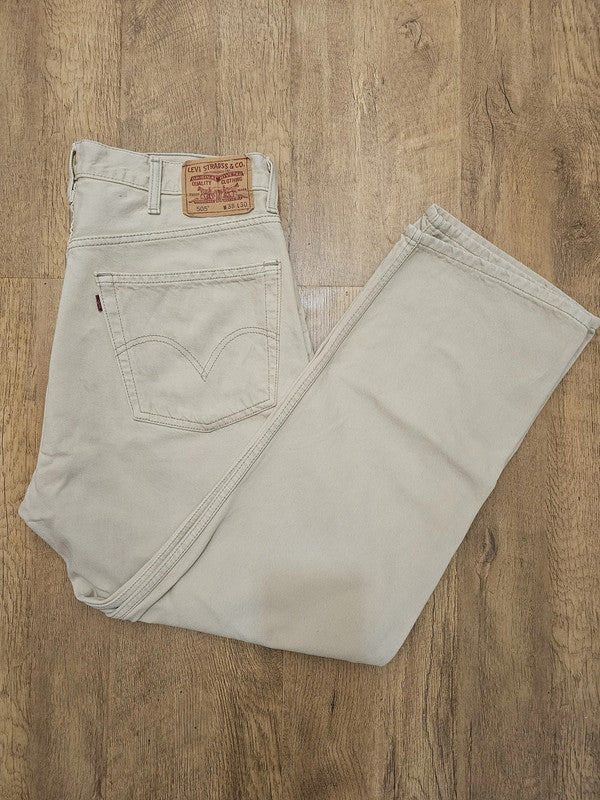 Levi's Cream Jeans 505 Regular Fit - W36/28L