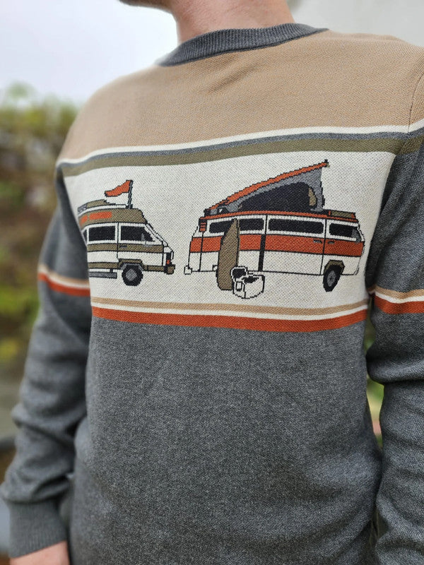 Kavu Dream Van Mens Crew Neck Pullover Jumper Sweater Campervan/Motorhome/RV - M/Medium