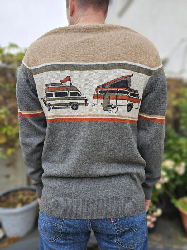 Kavu Dream Van Mens Crew Neck Pullover Jumper Sweater Campervan/Motorhome/RV - M/Medium
