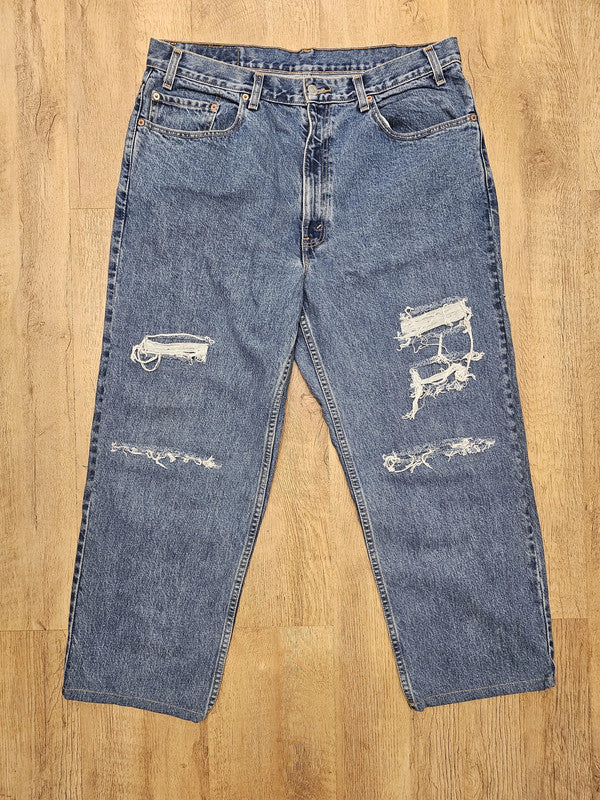 Levi's Blue Ripped Jeans 550 Relaxed Fit - W37/26L
