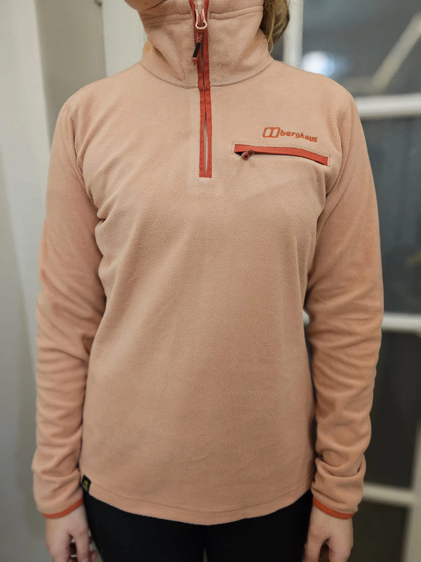 Berghaus Pink Pullover 1/4 Zip Fleece Jumper - UK 12