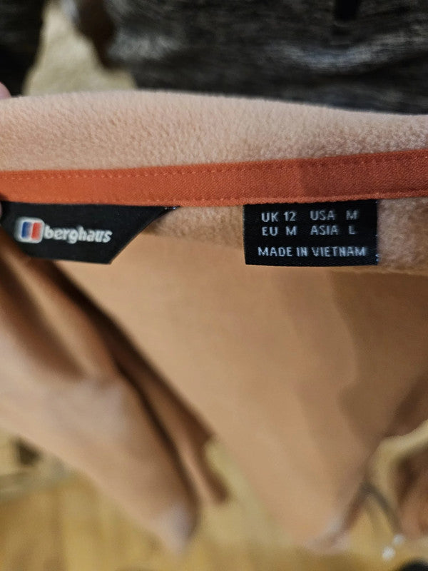 Berghaus Pink Pullover 1/4 Zip Fleece Jumper - UK 12
