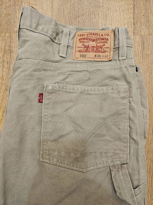 Levi's Beige Carpenter Jeans 550 Relaxed Fit - W36/27L