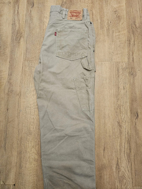 Levi's Beige Carpenter Jeans 550 Relaxed Fit - W36/27L