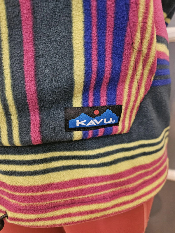 Kavu Claremore Multi Colour Pullover Button Up fleece Jumper - S/Small M/Medium