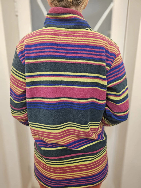 Kavu Claremore Multi Colour Pullover Button Up fleece Jumper - S/Small M/Medium