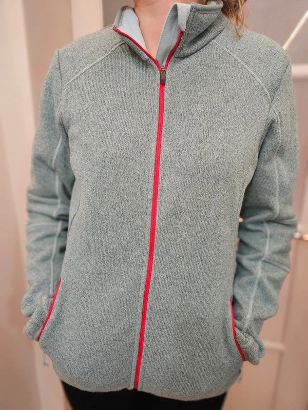 Columbia Full Zip Teal/Red Fleece Jacket - M/Medium