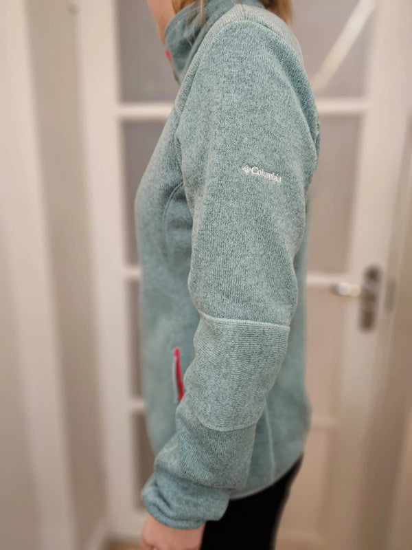 Columbia Full Zip Teal/Red Fleece Jacket - M/Medium