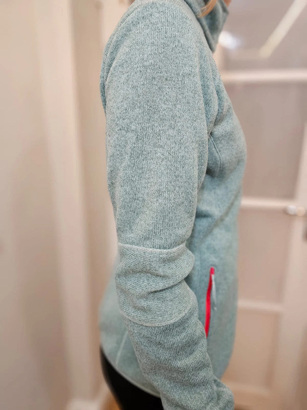 Columbia Full Zip Teal/Red Fleece Jacket - M/Medium
