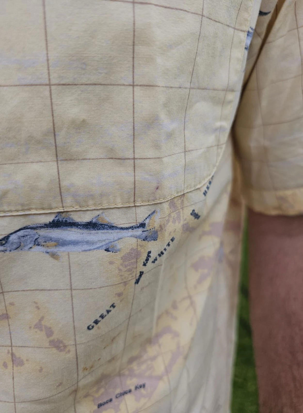 Vintage Columbia River Lodge Geographical Fishing Short Sleeve Shirt - M/Medium