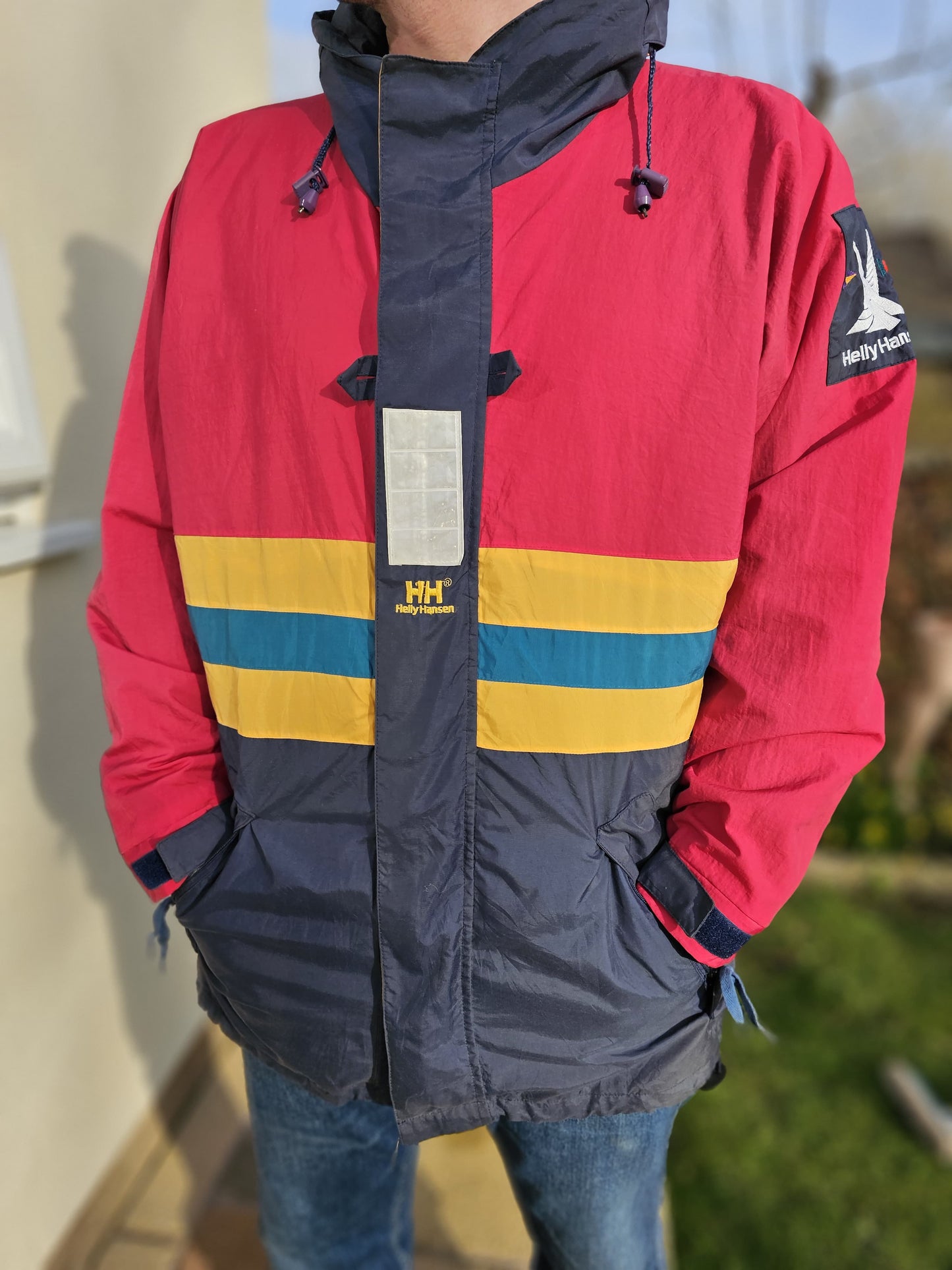 Awesome Vintage Helly Hansen Sailing/Outdoor Windbreaker Jacket - L/Large