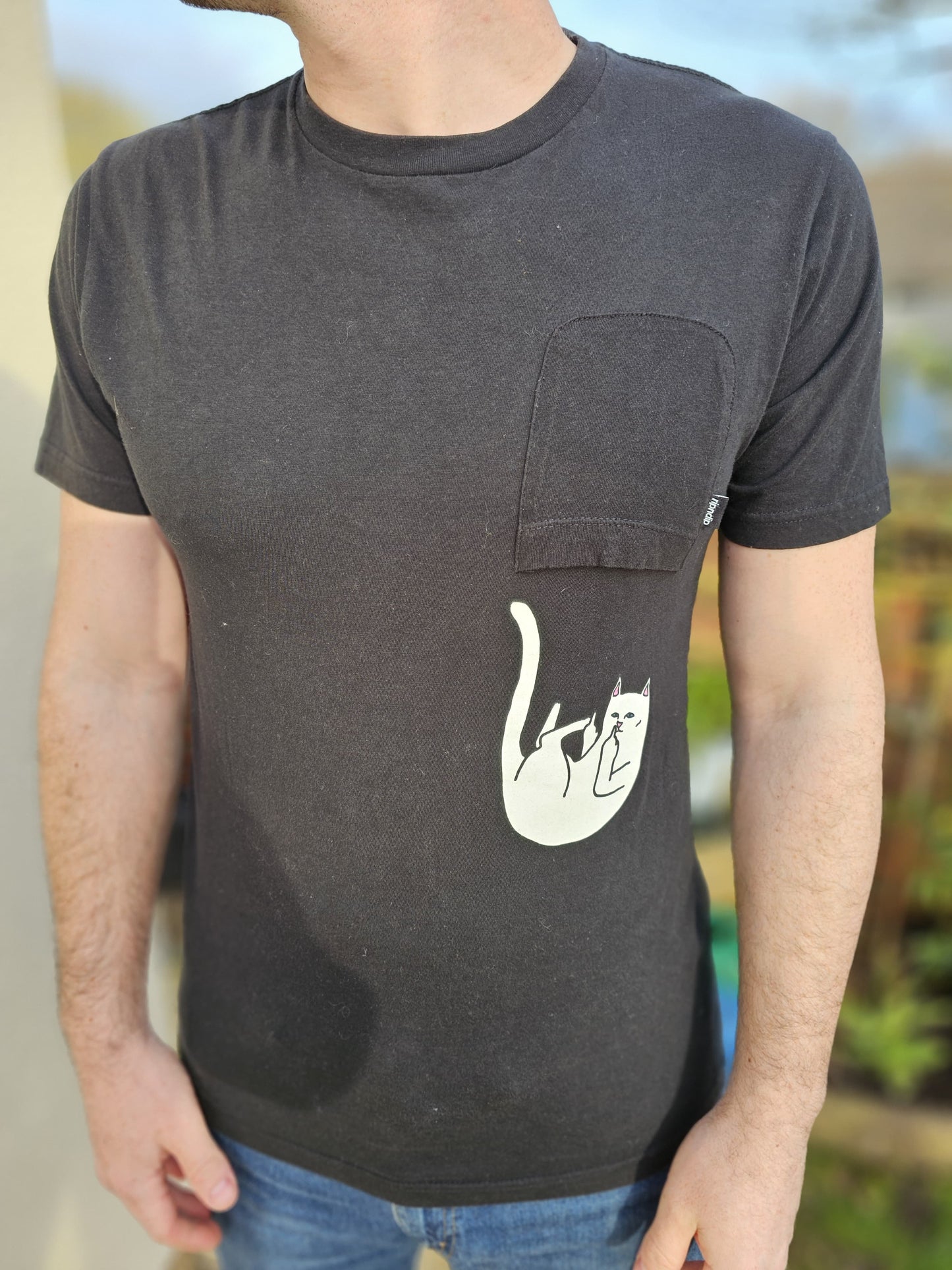 Awesome RipNDip Black Pocket T-Shirt Top Tee Short Sleeve M/Medium