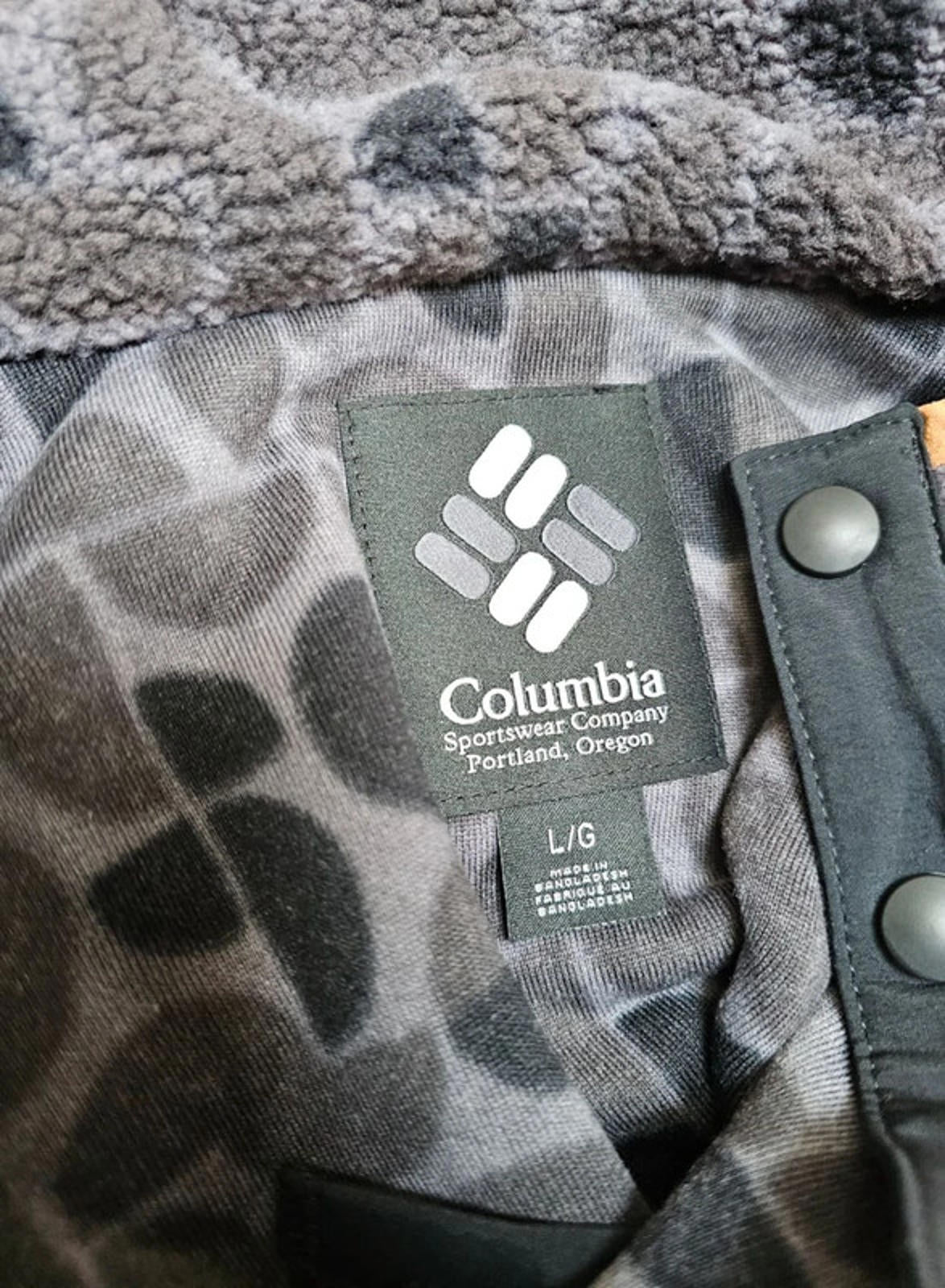 Columbia Snap Button Pullover Pattern Fleece Jumper - L/Large NWT Hike Walk