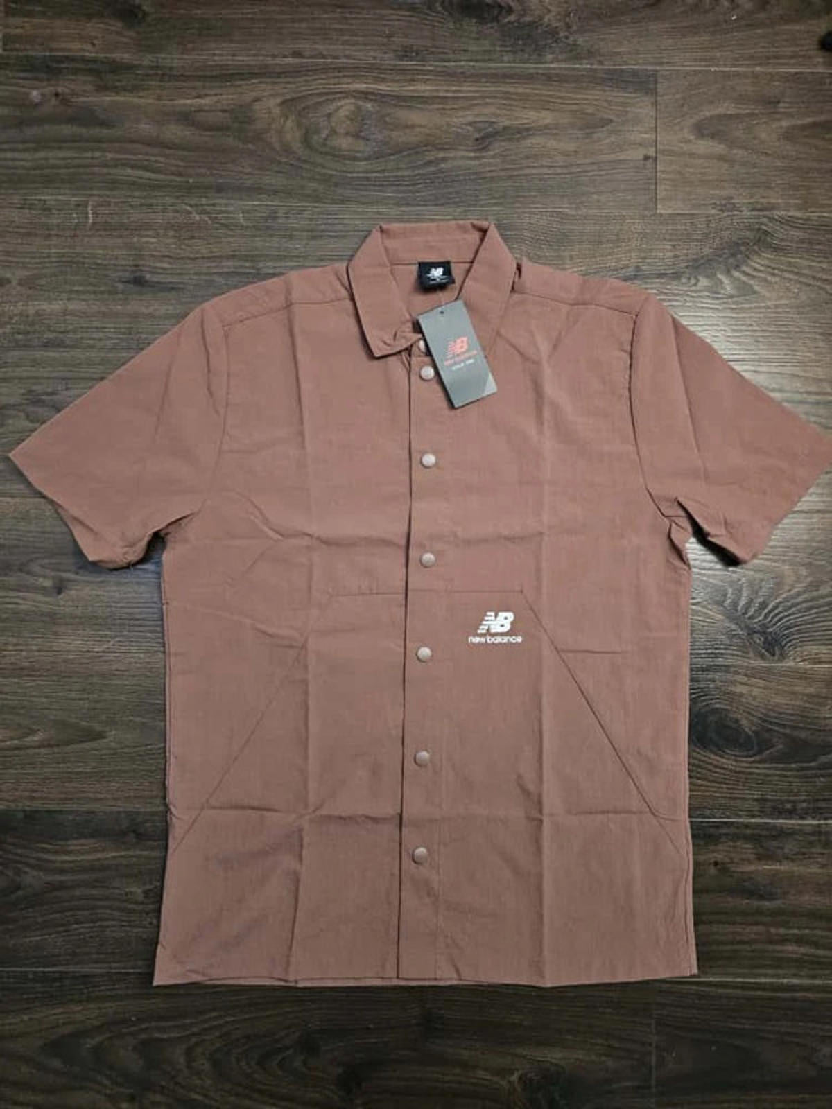 New Balance Mens Sleeve Activewear Brown Shirt - M/Medium