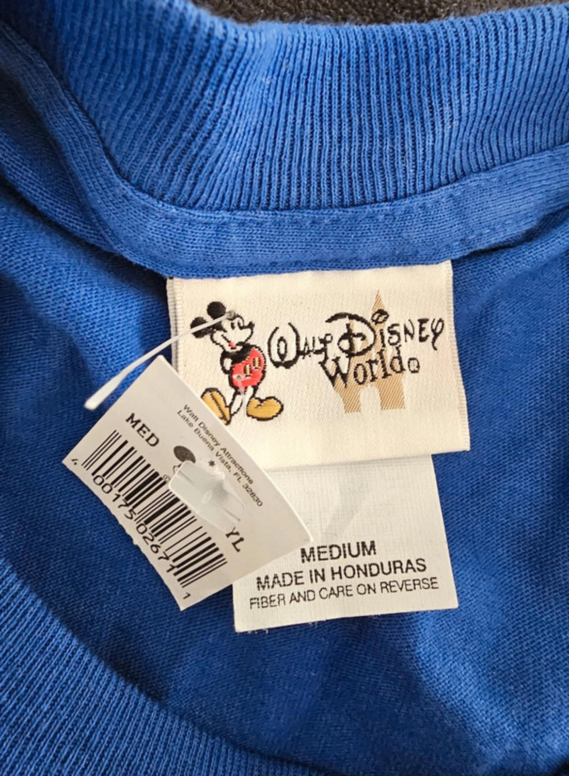 Genuine Walt Disney World Blue Mickey Mouse Short Sleeve T-Shirt - M