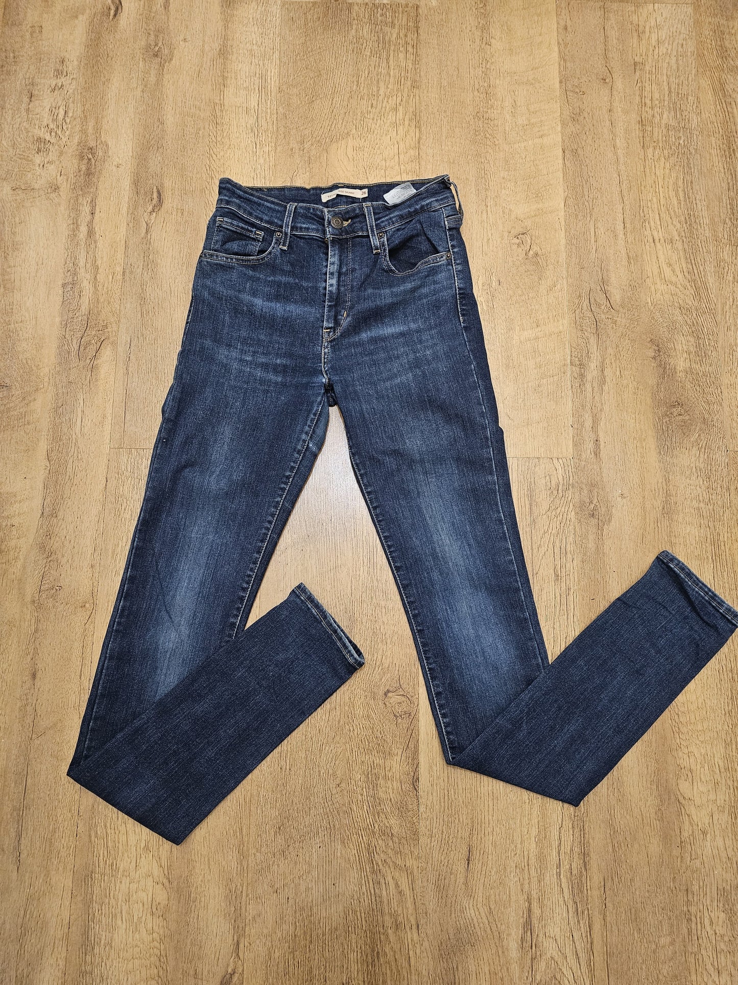 Levi's Womens Blue Jeans 721 High Rise Skinny Fit - W26/34L