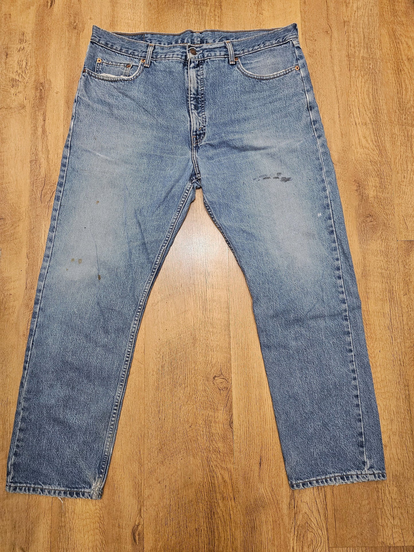 Levi's Vintage Orange Tab Blue Jeans 615 Straight Fit - W39/30L