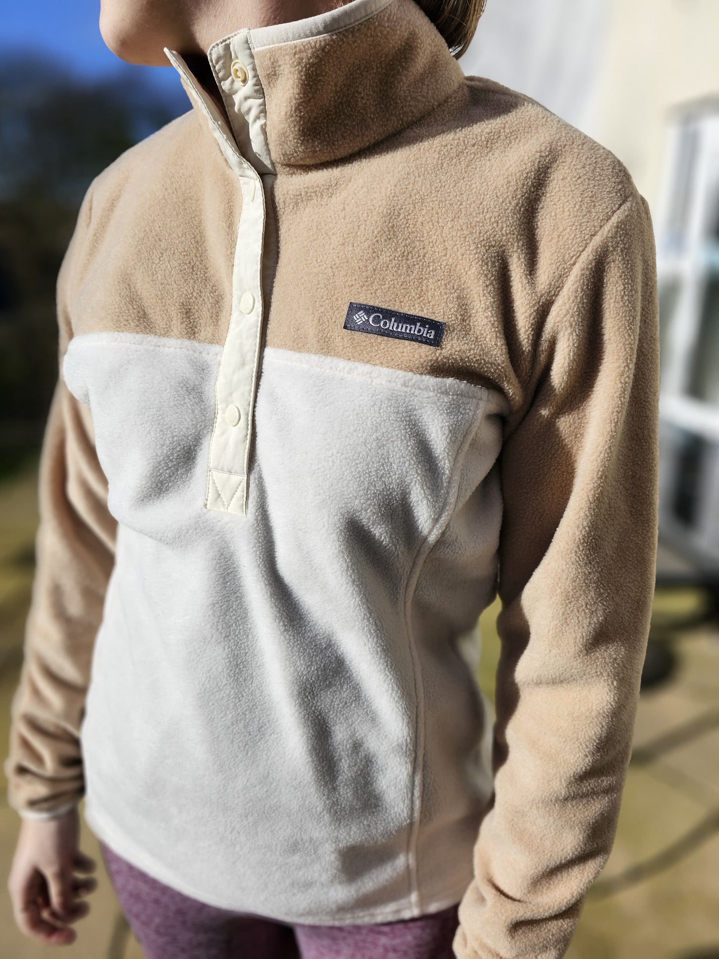 Columbia Pullover Button Up Snap Fleece Jumper - S/Small