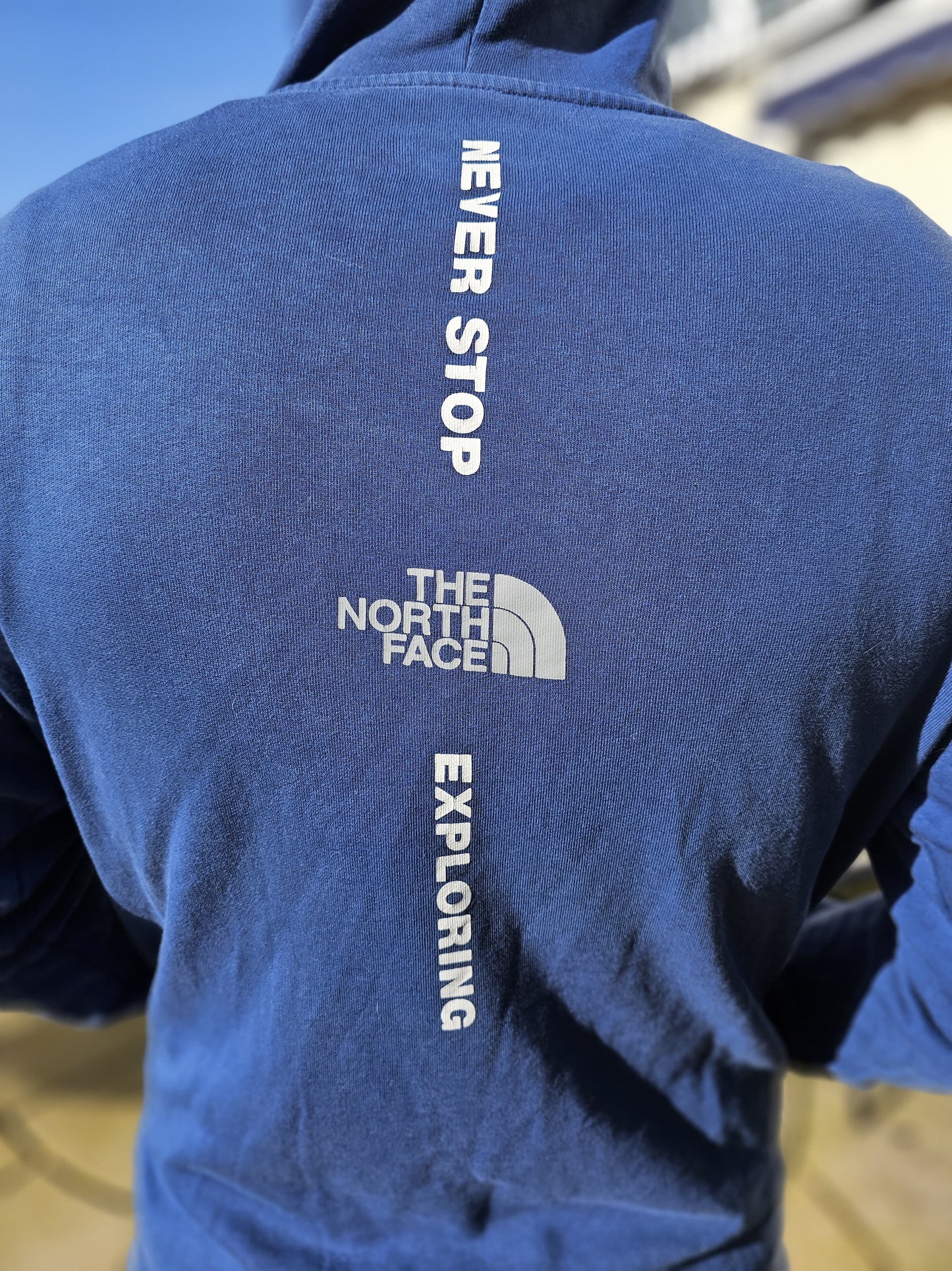The North Face Smart Blue Mens Printed Hoodie Hoody - LG/Large