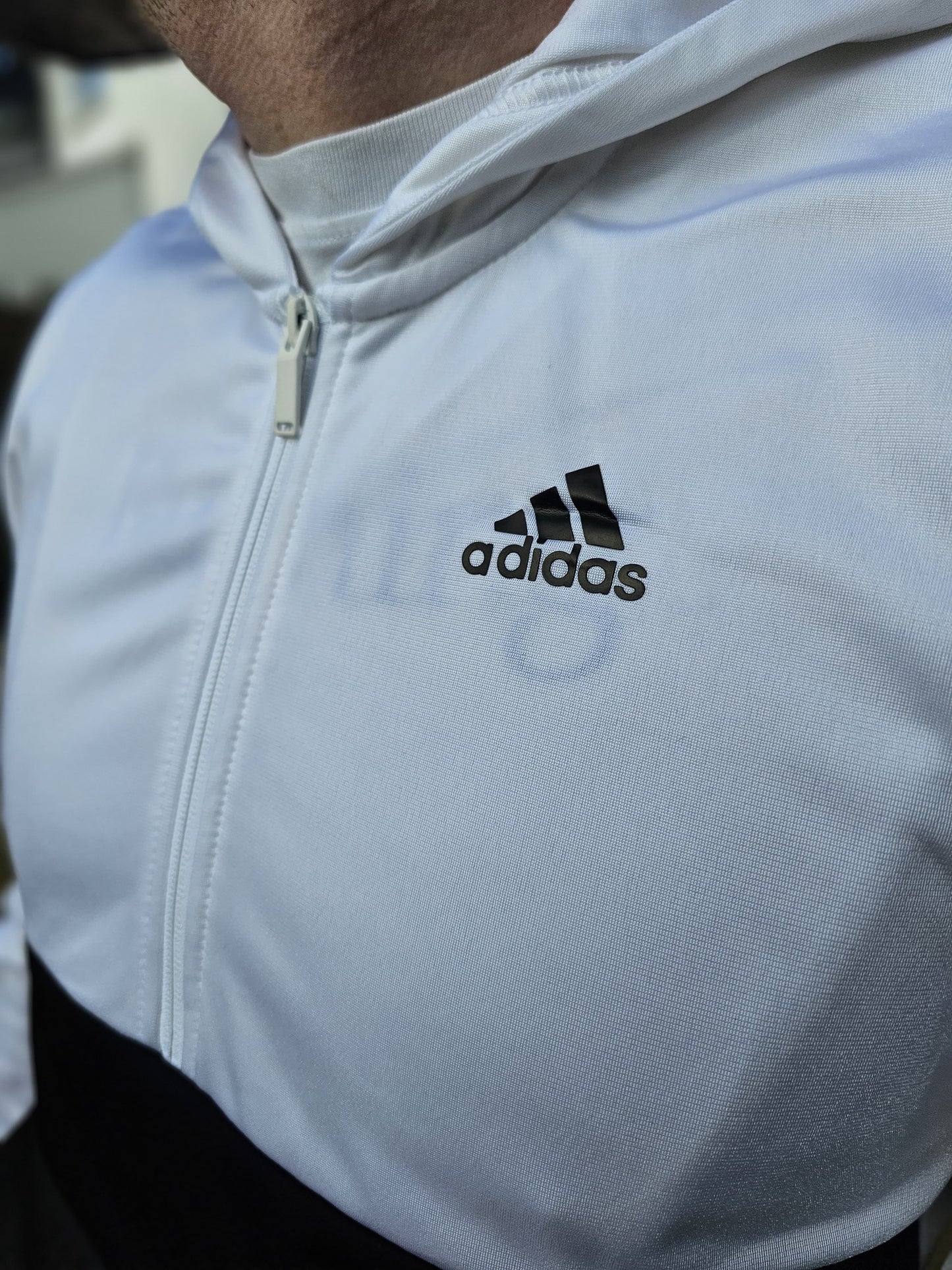 Adidas Full Tracksuit Top & Bottoms Black/White Activewear/Casual - L/Large
