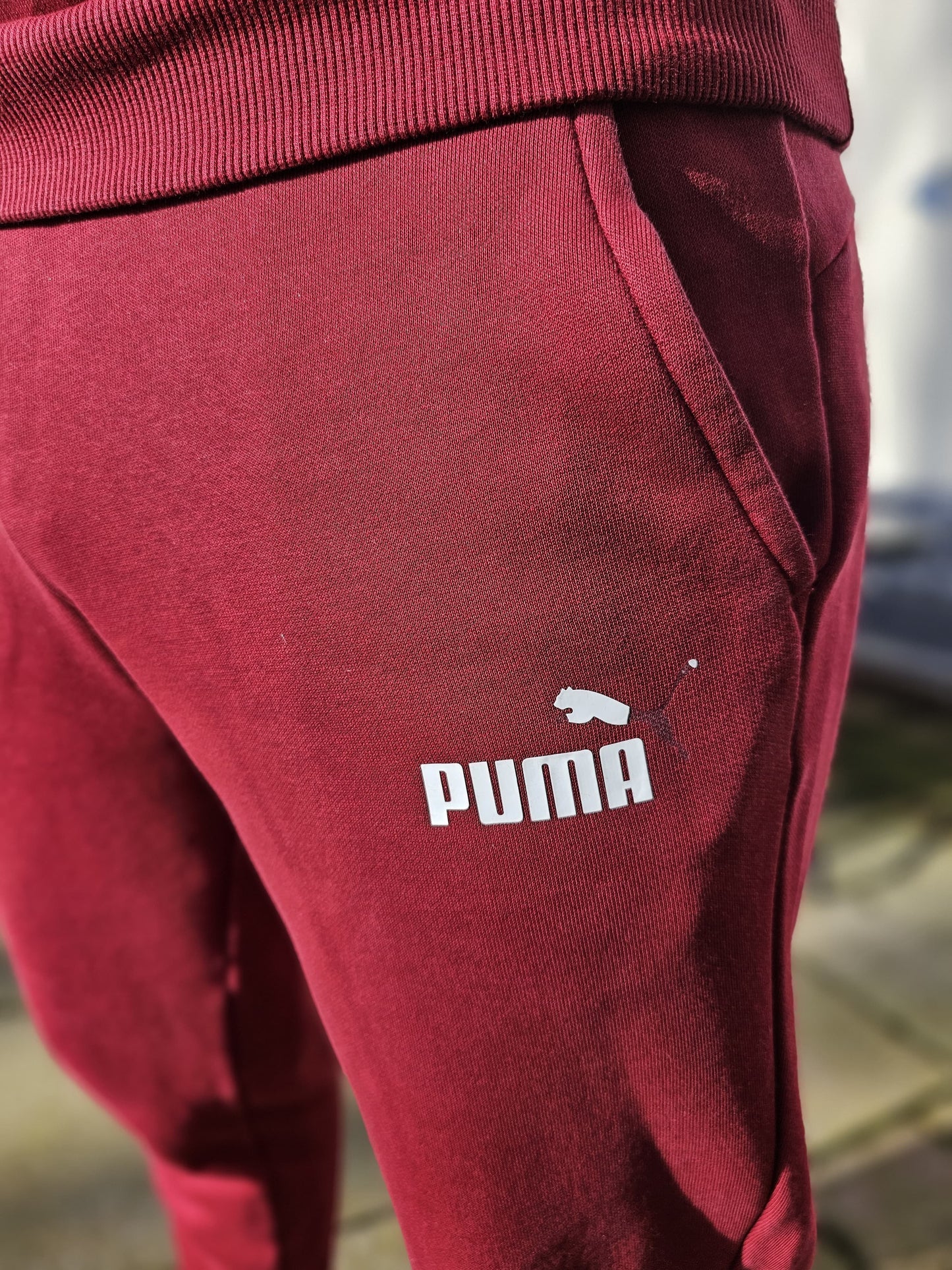 Puma Matching Tracksuit Deep Red Top & Joggers Bottoms Hoodie - M/Medium