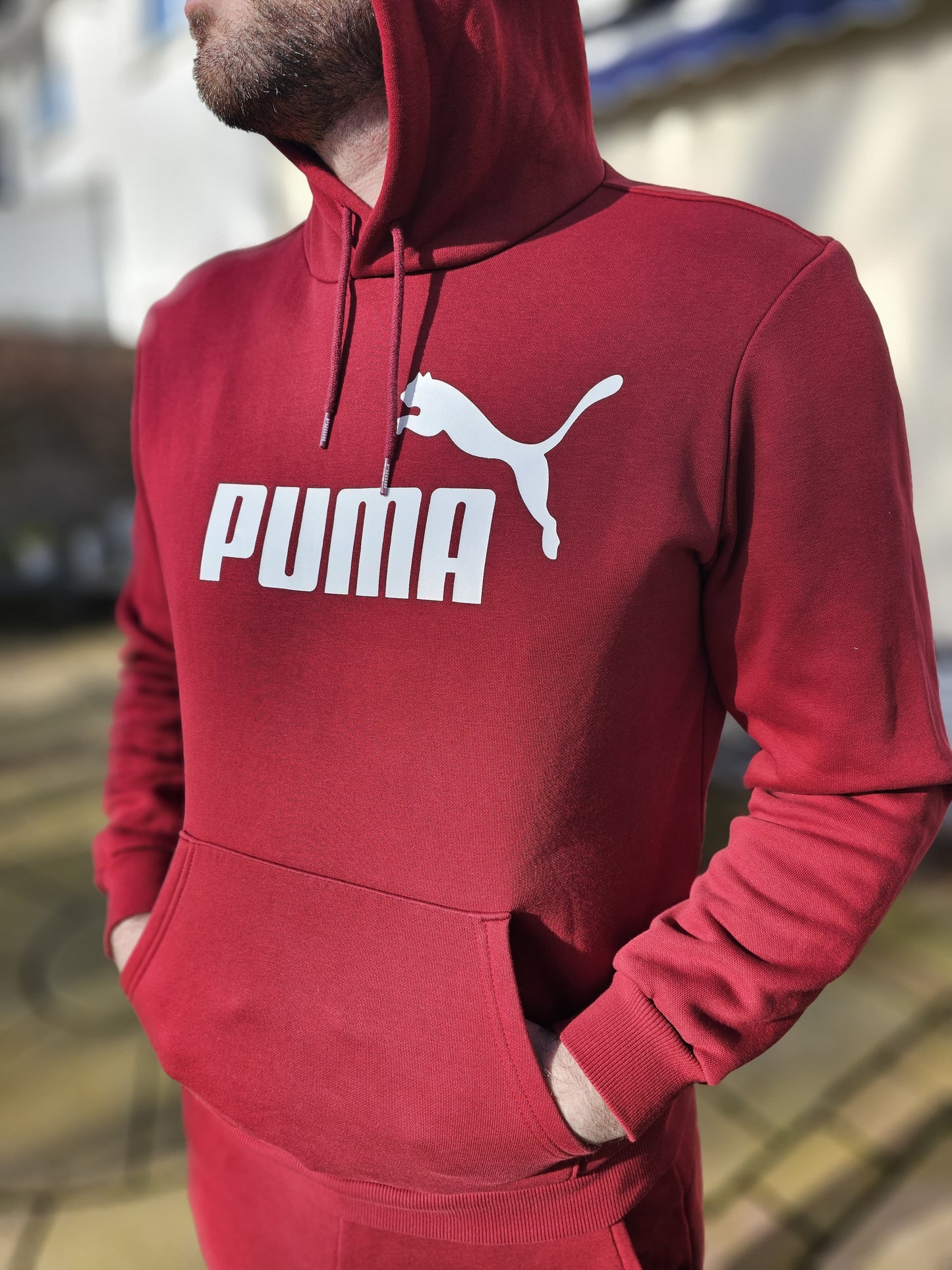 Puma Matching Tracksuit Deep Red Top & Joggers Bottoms Hoodie - M/Medium