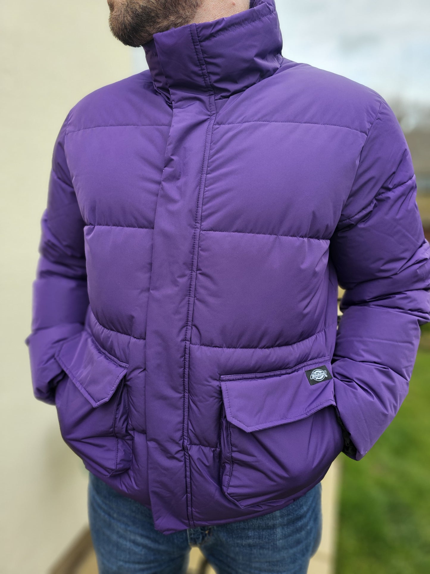 Awesome Dickies Olaton Jacket In Deep Purple Puffer M/Medium