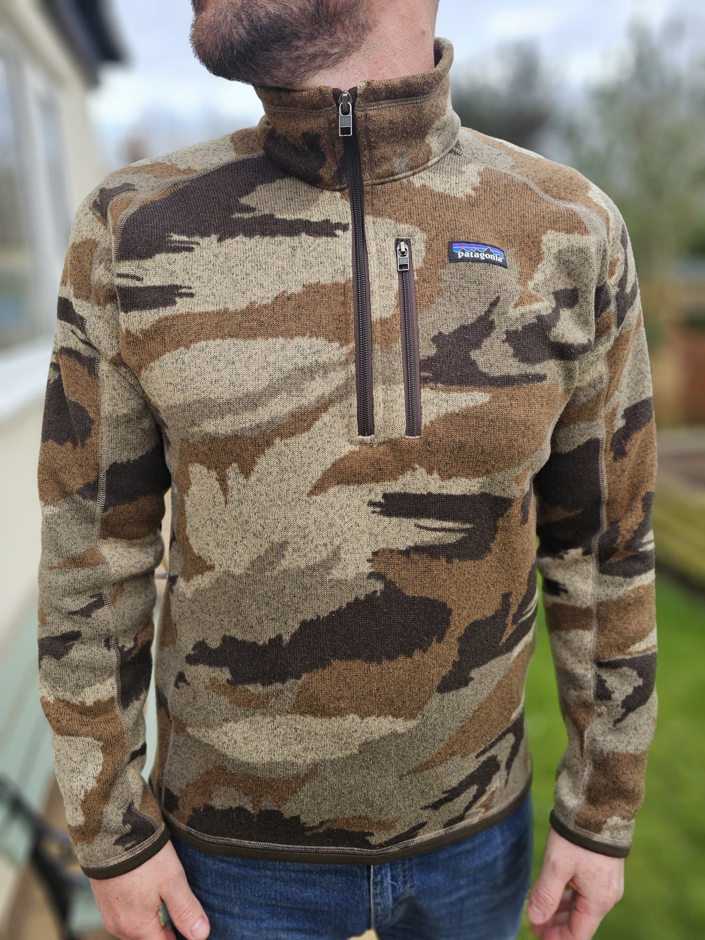 Patagonia Pullover Zip Up Camo Fleece Jumper M/Medium Unisex