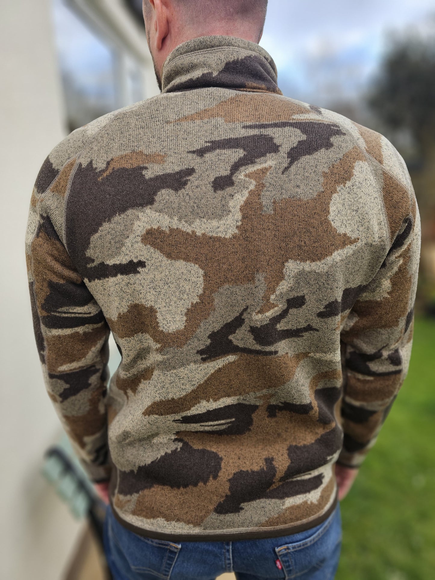 Patagonia Pullover Zip Up Camo Fleece Jumper M/Medium Unisex
