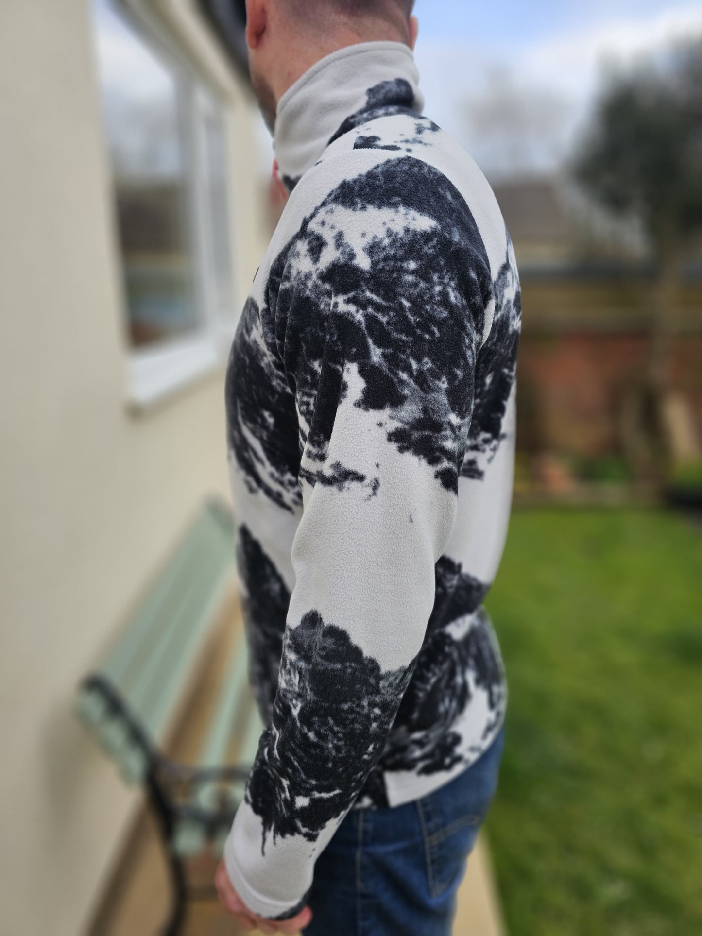 Berghaus Mountain Print Fleece Pullover 1/4 Zip Jumper M/Medium