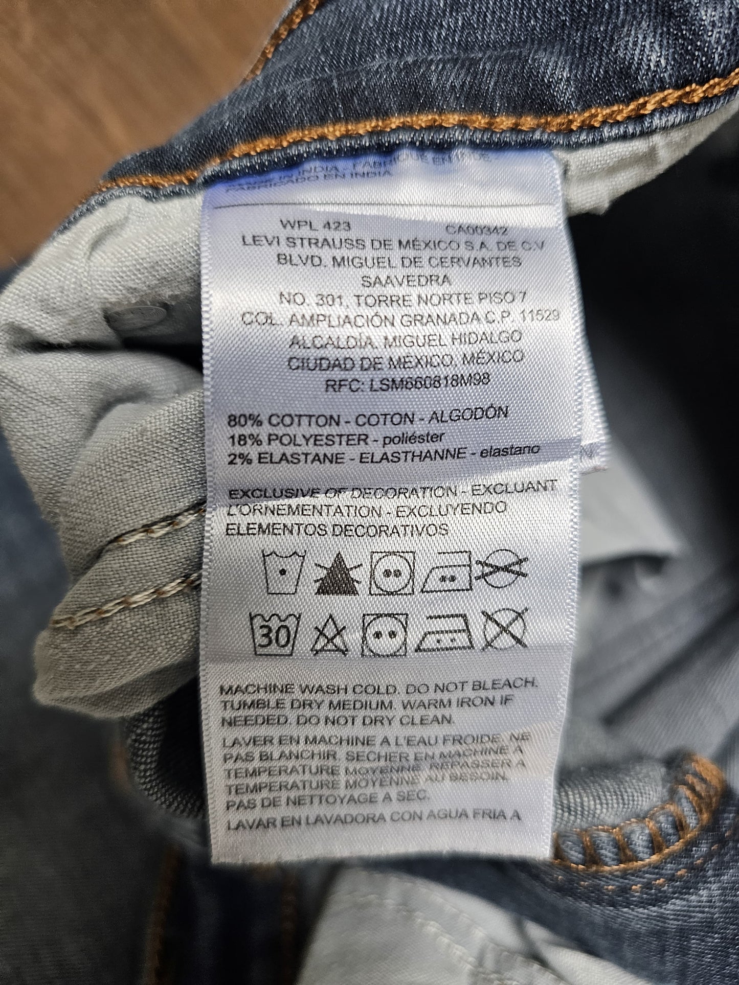 Levi's Mens Blue Jeans 232 Slim Straight Fit W32/32L Denim
