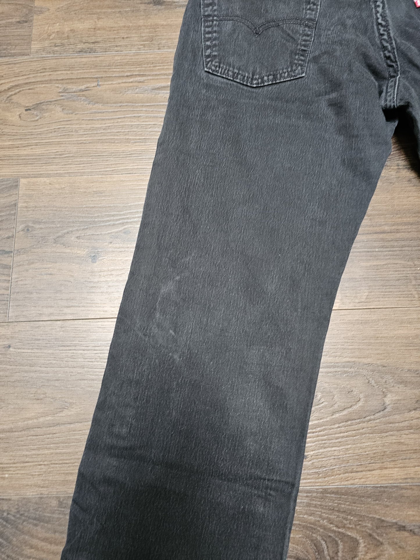Levi's Mens Black Jeans 513 Slim Straight Fit W29/30L Denim