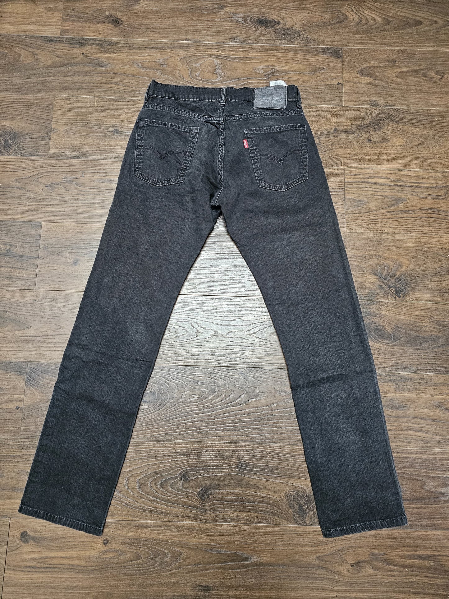 Levi's Mens Black Jeans 513 Slim Straight Fit W29/30L Denim