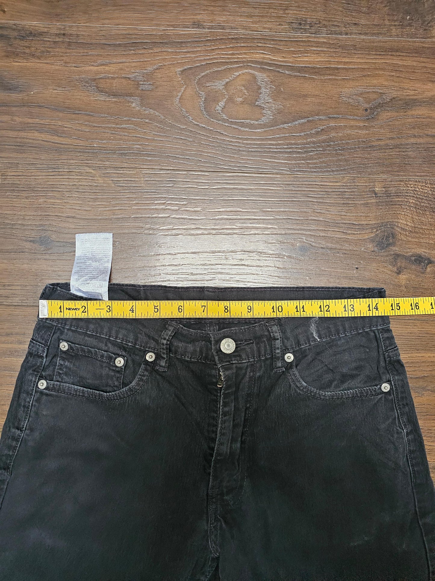 Levi's Mens Black Jeans 513 Slim Straight Fit W29/30L Denim