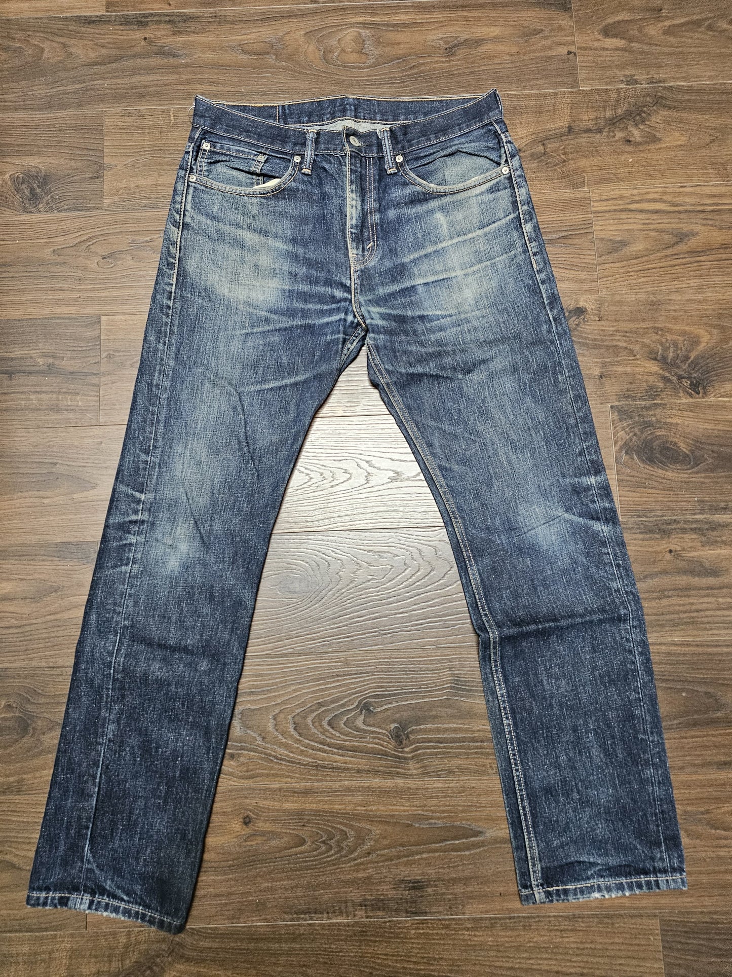 Levi's Mens Blue Jeans 513 Slim Straight Fit W35/32L Denim Trousers Bottoms