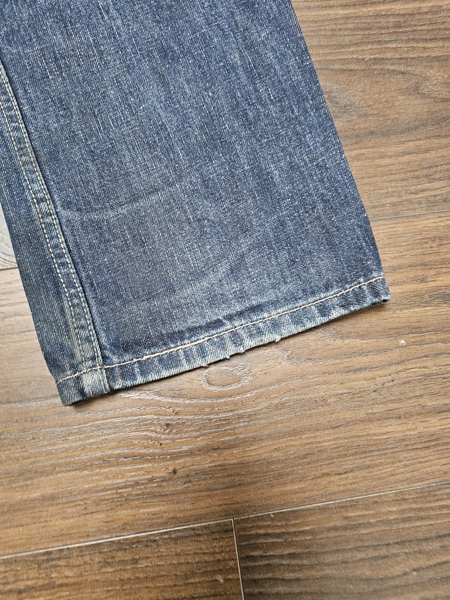 Levi's Mens Blue Jeans 513 Slim Straight Fit W35/32L Denim Trousers Bottoms