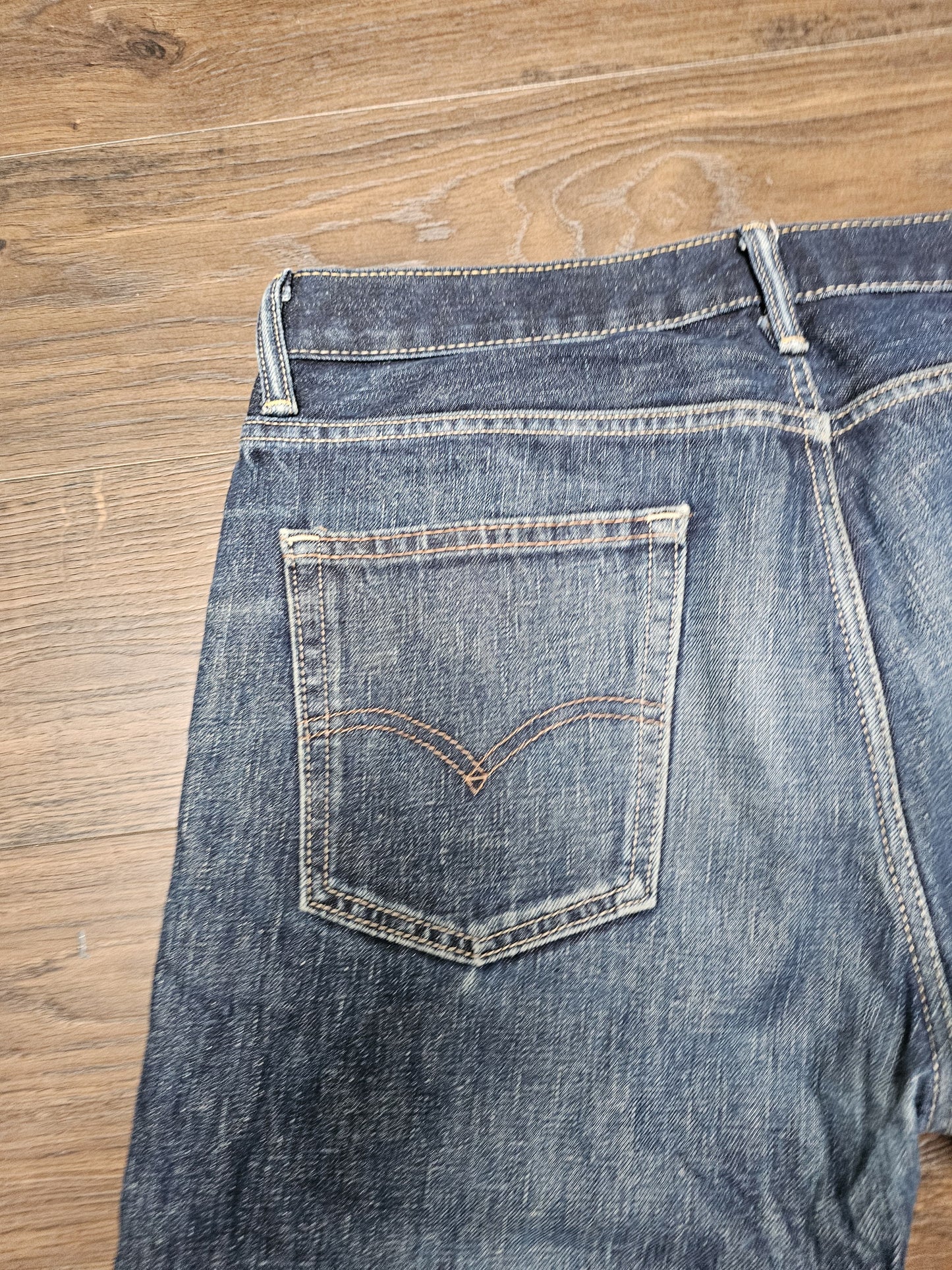 Levi's Mens Blue Jeans 513 Slim Straight Fit W35/32L Denim Trousers Bottoms