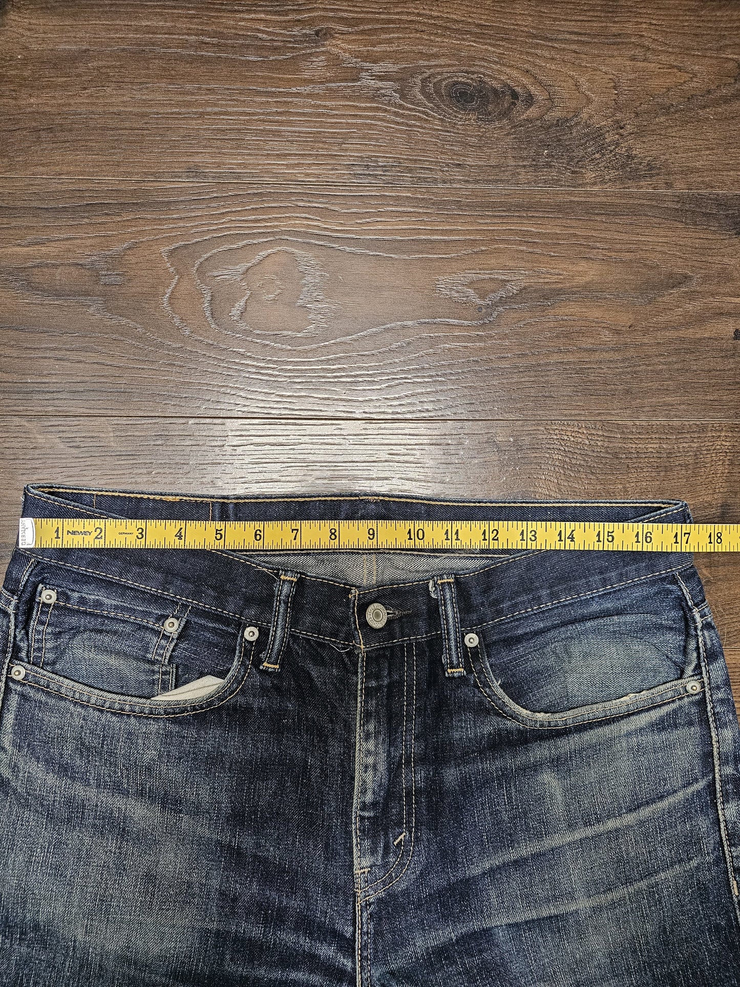Levi's Mens Blue Jeans 513 Slim Straight Fit W35/32L Denim Trousers Bottoms