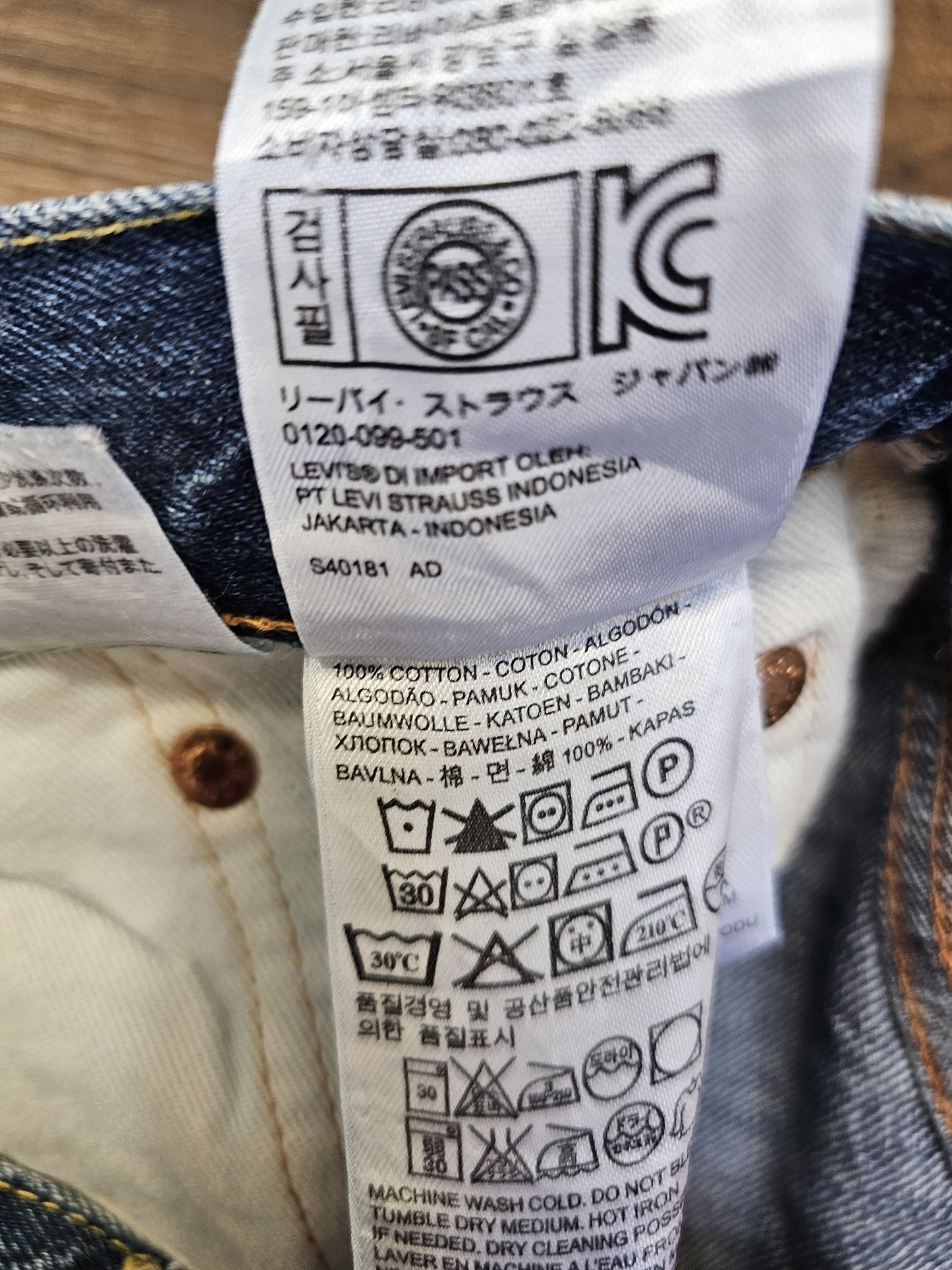 Levi's Mens Blue Jeans 508 Regular Taper Fit W32/32L Denim