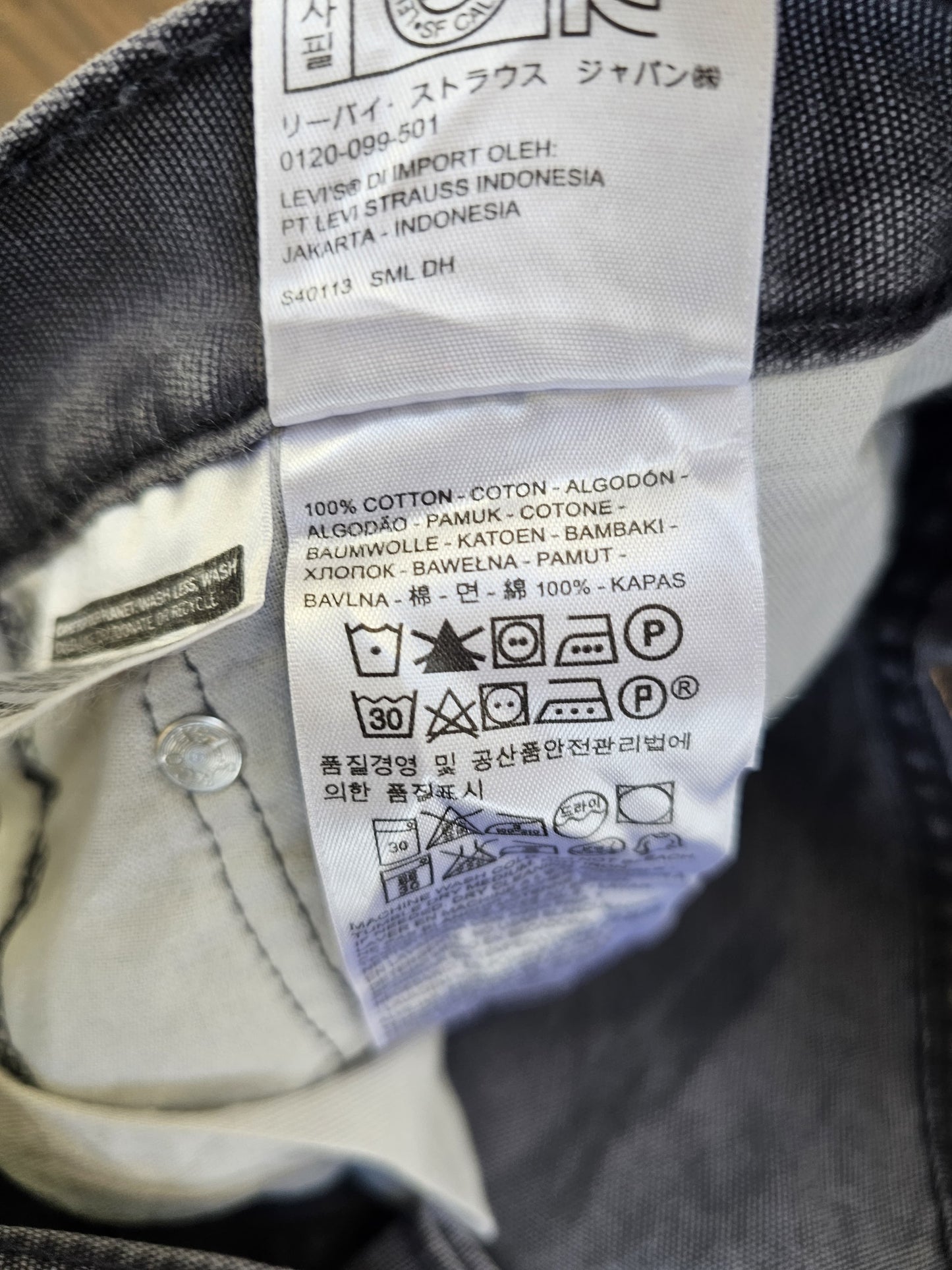 Levi's Mens Grey Jeans 514 Straight Fit W36/32L Denim